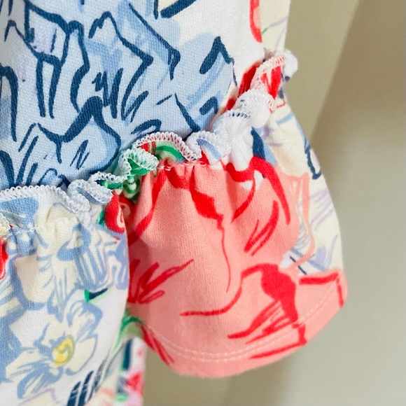 Kim Rogers Floral Dress - Bright Multicolor. Medium Ruffled Sleeve 100% Cotton - Picture 5 of 16